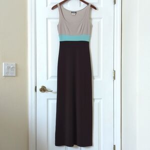 Evolution Not Revolution 90's Vintage Colorblock Scoop Neck Sheath Maxi Dress S